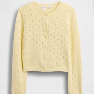 Butter Yellow Pointelle Button Cardigan